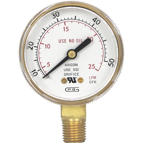 Pressure Gauges, 2" , 0-50 SCFH, Bottom Mount, Analogue NRZ Safety Inc.