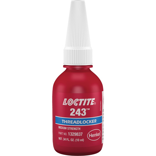 Compos&eacute; de blocage 243 tol&eacute;rant &agrave; l'huile, Bleu, Moyen, 10 ml, Bouteille NRZ Safety Inc.