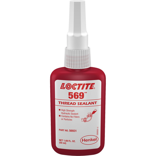569 Hydraulic Thread Sealant, Bottle, 50 ml, -54° C - 149° C/-65° F - 300° F NRZ Safety Inc.
