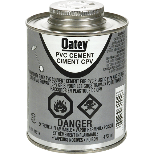 PVC Heavy-Duty Cement, 473 ml, Brush-Top Can, Grey NRZ Safety Inc.