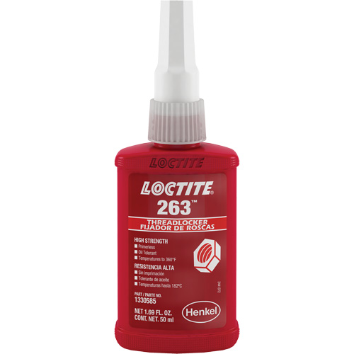 Compos&eacute; de blocage 263 s&eacute;chage rapide, Rouge, &eacute;lev&eacute;, 50 ml, Bouteille NRZ Safety Inc.