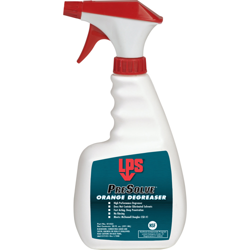 D&eacute;graissant orange PreSolve, Bouteille &agrave; g&acirc;chette NRZ Safety Inc.