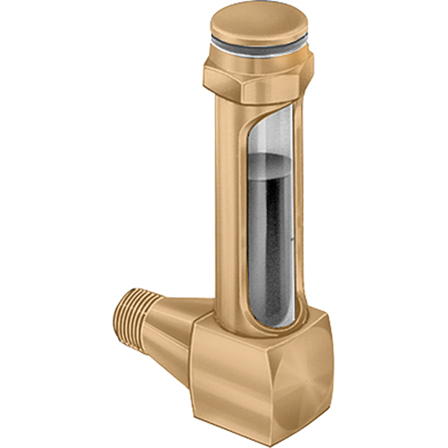 Indicateurs de niveau &agrave; liquide en laiton - Coudes &agrave; petit rayon, Filet&eacute;, 1-15/16" lo, 225°F (107,22° C) NRZ Safety Inc.