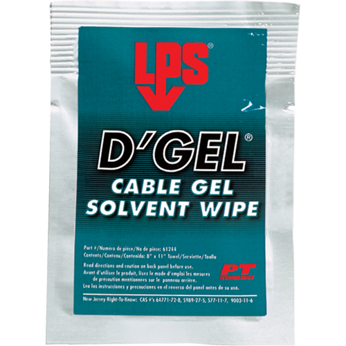 Solvant de gel D'Gel pour c&acirc;bles, Sachets NRZ Safety Inc.