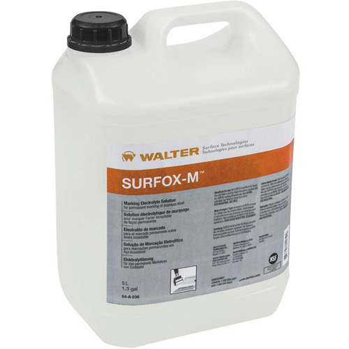 Solution &eacute;lectrolyte de marquage pour acier inoxydable SURFOX-M NRZ Safety Inc.
