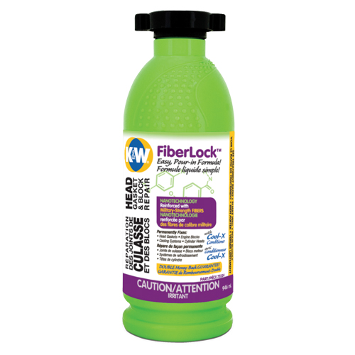 Fiberlock Head Gasket & Block Repair Fluid, Bottle, Beige NRZ Safety Inc.