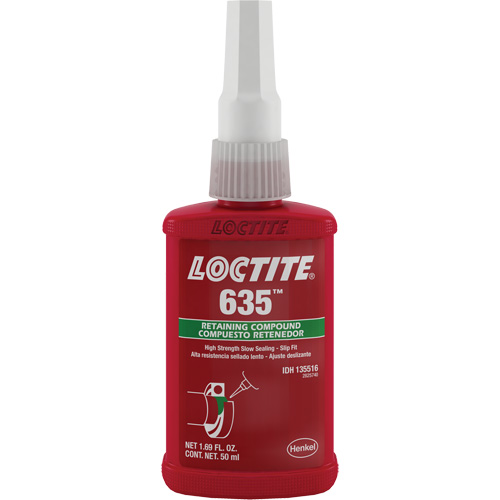 Loctite&reg; 635 Retaining Compound, 50 ml, Bottle, Green NRZ Safety Inc.