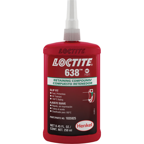 Compos&eacute; de retenue Loctite 638, 250 ml, Bouteille, Vert NRZ Safety Inc.