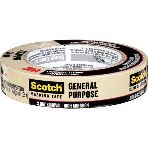 Scotch&reg; General Purpose Masking Tape 2020, 24 mm (1") x 55 m (180'), Tan NRZ Safety Inc.