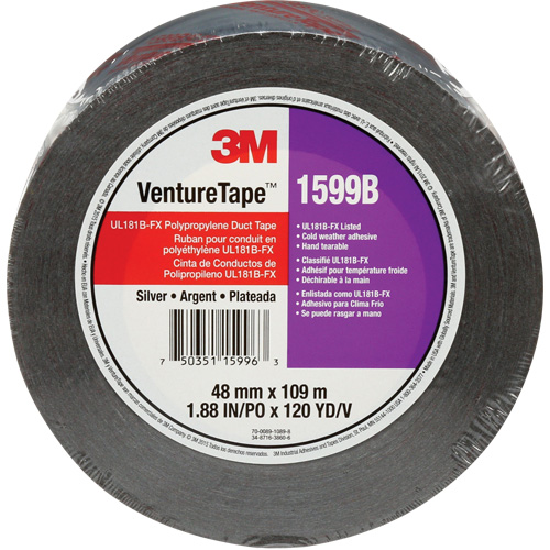 1599B Venture Tape Polypropylene Tape, 3 mils, Silver, 48 mm (2") x 109.7 m (359.9') NRZ Safety Inc.