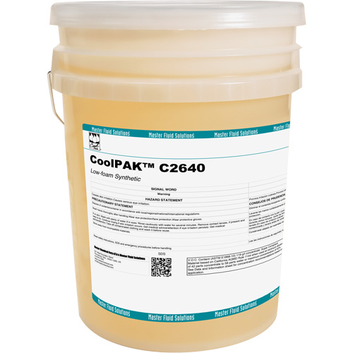 Liquide pour le travail des m&eacute;taux synth&eacute;tique peu mousseux CoolPAK, Seau NRZ Safety Inc.