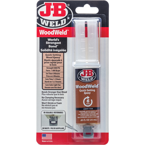 WoodWeld Adhesive, 25 ml, Syringe, Two-Part, Tan NRZ Safety Inc.
