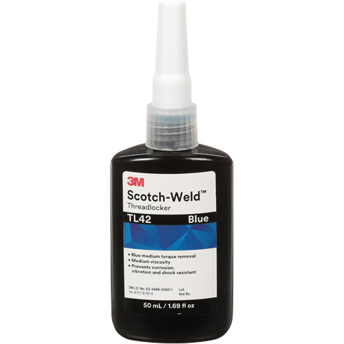 Adh&eacute;sif frein-filet TL42 Scotch-Weld, Bleu, Moyen, 50 ml, Bouteille NRZ Safety Inc.