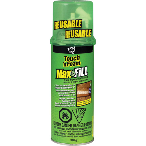 Touch 'n Foam&reg; Max Fill Triple Expanding Sealant, 340 g, Aerosol Can, Cream NRZ Safety Inc.