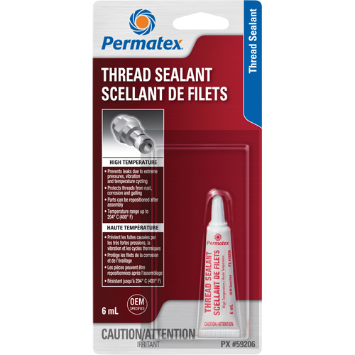 Scellant pour filetage haute temp&eacute;rature, Tube, 6 ml, -54° C - 204° C/-65° F - 400° F NRZ Safety Inc.
