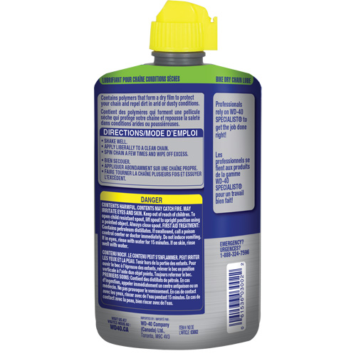 Lubrifiant sec pour chaîne de v&eacute;lo, Bouteille NRZ Safety Inc.
