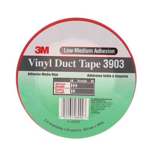3903 Vinyl Duct Tape, 48 mm (2") W x 46 m (151') L, 6.5 mils, Red NRZ Safety Inc.