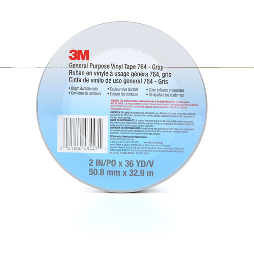 Ruban en vinyle pour travaux g&eacute;n&eacute;raux 764, 50,8 mm (2") la x 32,9 m (108') lo, 5 mils, Gris NRZ Safety Inc.