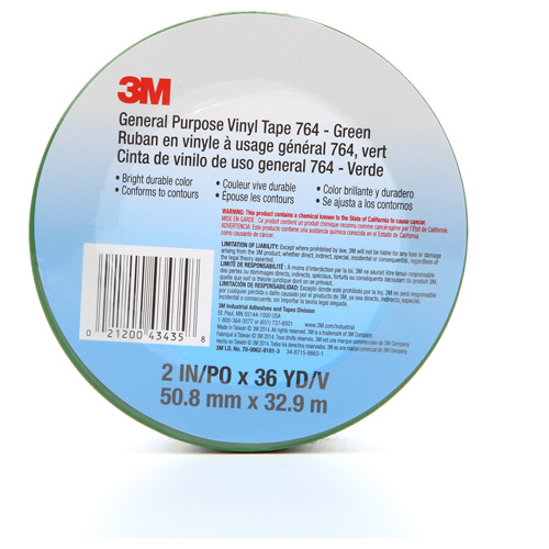 Ruban en vinyle pour travaux g&eacute;n&eacute;raux 764, 50,8 mm (2") la x 32,9 m (108') lo, 5 mils, Vert NRZ Safety Inc.