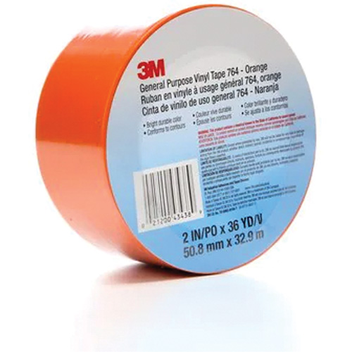 Ruban en vinyle pour travaux g&eacute;n&eacute;raux 764, 50,8 mm (2") la x 32,9 m (108') lo, 5 mils, Orange NRZ Safety Inc.