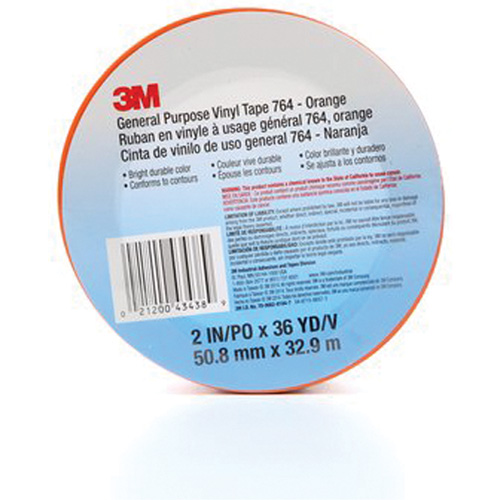 Ruban en vinyle pour travaux g&eacute;n&eacute;raux 764, 50,8 mm (2") la x 32,9 m (108') lo, 5 mils, Orange NRZ Safety Inc.
