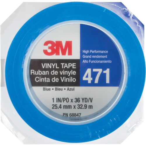 Ruban en vinyle 471, 25,4 mm (1") la x 32,9 m (108') lo, 5,3 mils, Bleu NRZ Safety Inc.
