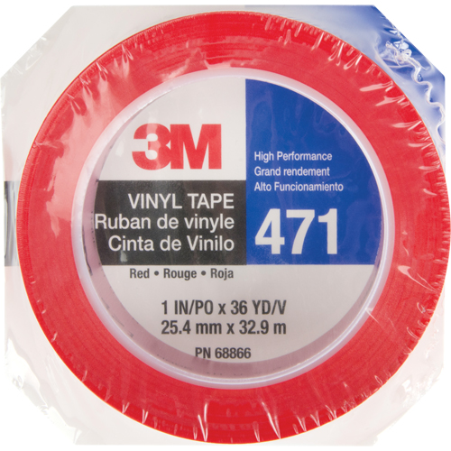 Ruban en vinyle 471, 25,4 mm (1") la x 32,9 m (108') lo, 5,3 mils, Rouge NRZ Safety Inc.