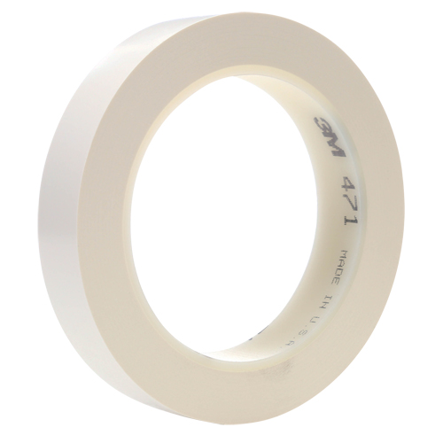 Ruban en vinyle 471, 25,4 mm (1") la x 32,9 m (108') lo, 5,3 mils, Blanc NRZ Safety Inc.