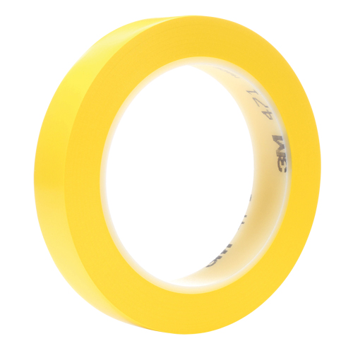 471 Vinyl Tape, 19 mm (3/4") W x 32.9 m (108') L, 5.3 mils, Yellow NRZ Safety Inc.