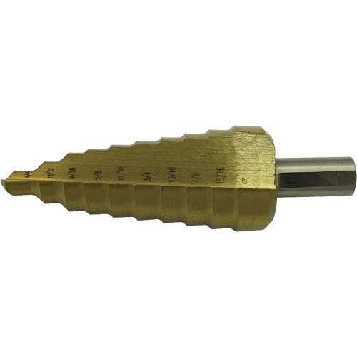 Jet-Kut&reg; 9-Step Super Premium M35 Step Drill, 1/4" - 3/4" , 1/16" Increments, High Speed Steel NRZ Safety Inc.