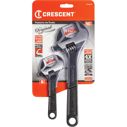 Wide-Jaw Wrench Set, Adjustable, 2 Pieces, Imperial NRZ Safety Inc.