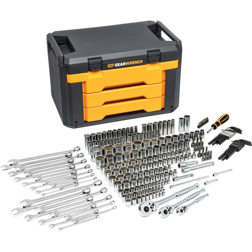 Jeu d'outils pour m&eacute;canicien dans un coffre de rangement &agrave; trois tiroirs NRZ Safety Inc.