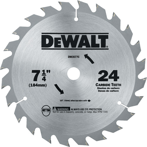 Carbide Circular Saw Blade, 7-1/4", 24 Teeth NRZ Safety Inc.