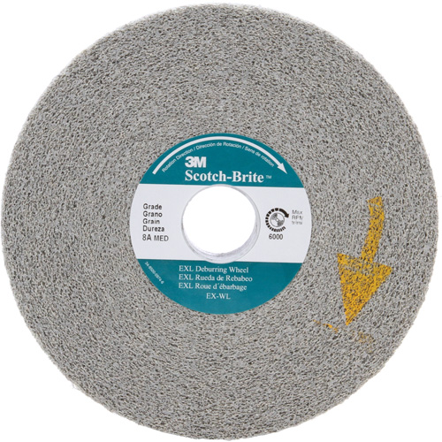 Scotch-Brite EXL Deburring Wheels, 6" x 1", 1" Arbor, Aluminum Oxide NRZ Safety Inc.