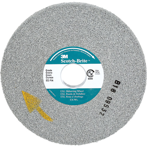 Scotch-Brite EXL Deburring Wheel, 6" x 1/2", 1" Arbor, Silicon Carbide NRZ Safety Inc.