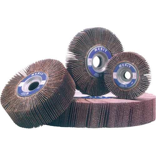 Flap Wheels - Bench Mounted Flap Wheels, Aluminum Oxide/Ceramic, 320 Grit, 10" x 1" x 1-3/4" NRZ Safety Inc.