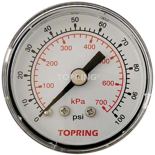 Manom&egrave;tre,  1-1/2", 0 - 100 psi, Fixation arri&egrave;re, Analogique NRZ Safety Inc.