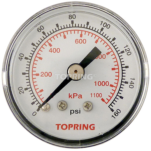 Manom&egrave;tre,  1-1/2", 0 - 160 psi, Fixation arri&egrave;re, Analogique NRZ Safety Inc.