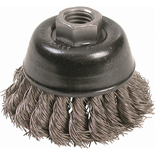 Knot Wire Cup Brushes - High Speed Small Grinder, 2-3/4" Dia. x 5/8"-11 Arbor NRZ Safety Inc.