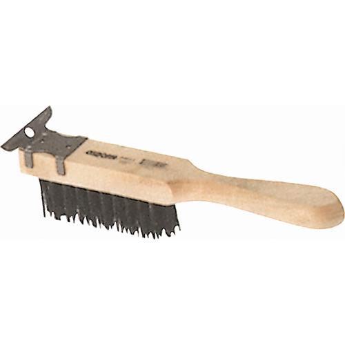 Brosses de grattage &agrave; grattoir, manche droit, Acier, 4 x 11 rangs de fils, Longueur 11-3/8" NRZ Safety Inc.
