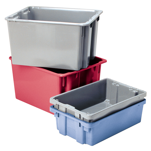 Polylewton Stack-N-Nest&reg; Containers, 6.1" x 29.6" x 22.4", Blue NRZ Safety Inc.