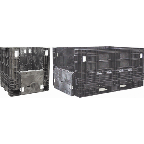 Collapsible Structural Polyethylene Containers, 30" L x 32" W x 25" H, Black NRZ Safety Inc.