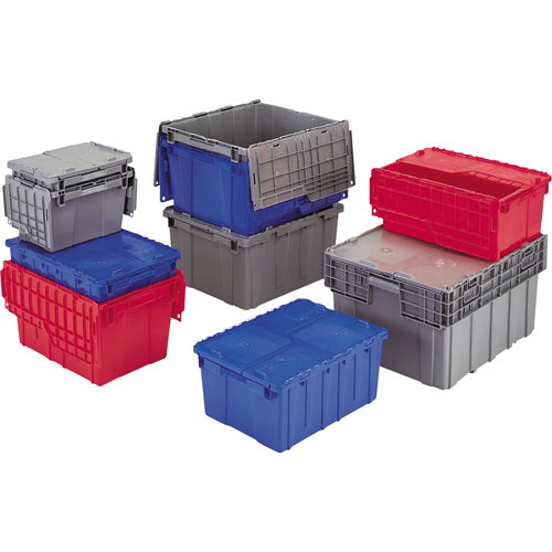 Contenants de distribution Flipak en plastique poly&eacute;thyl&egrave;ne (PE), 11,8" x 9,8" x 7,7", Gris NRZ Safety Inc.