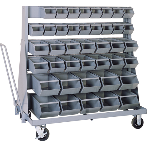 Mobile Bin Unit, Single-sided, 42 bins, 37" W x 21" D x 50-1/2" H NRZ Safety Inc.