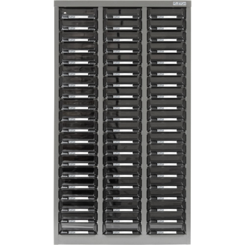 KPC-300 Parts Cabinet, Galvanized Steel, 60 Drawers, 21-3/10" x 10-2/5" x 36-9/10", Grey NRZ Safety Inc.