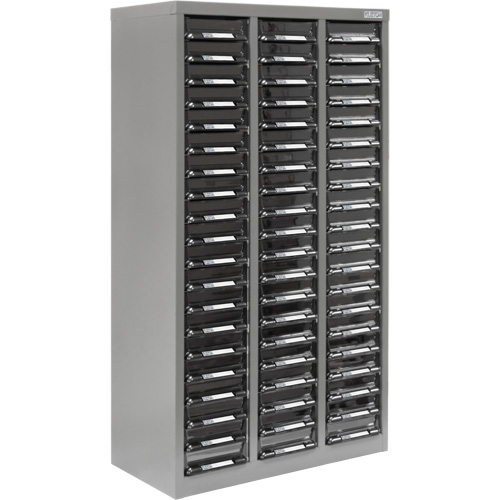 KPC-300 Parts Cabinet, Galvanized Steel, 60 Drawers, 21-3/10" x 10-2/5" x 36-9/10", Grey NRZ Safety Inc.
