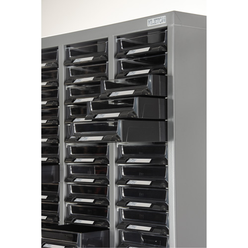 KPC-300 Parts Cabinet, Galvanized Steel, 60 Drawers, 21-3/10" x 10-2/5" x 36-9/10", Grey NRZ Safety Inc.
