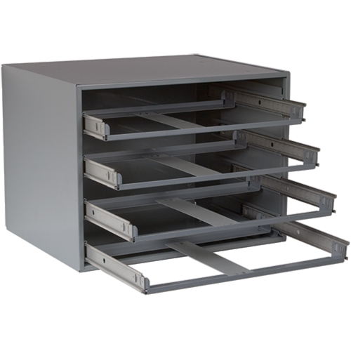 Compartment Box Cabinets, Steel, 4 Slots, 20" W x 15-3/4" D x 15" H, Grey NRZ Safety Inc.