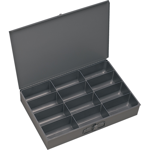 Boîtes &agrave; fond courb&eacute;, Acier, 12 compartiments, 18" la x 12" p, 3" h, Gris NRZ Safety Inc.