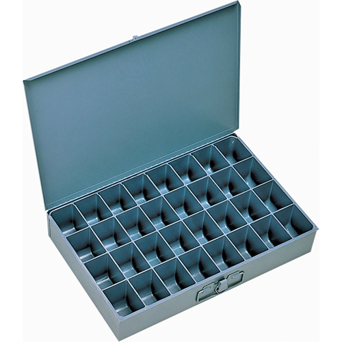 Boîtes &agrave; fond courb&eacute;, Acier, 32 compartiments, 18" la x 12" p, 3" h, Gris NRZ Safety Inc.